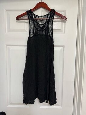 Hollister Black Crochet Top Swim Coverup